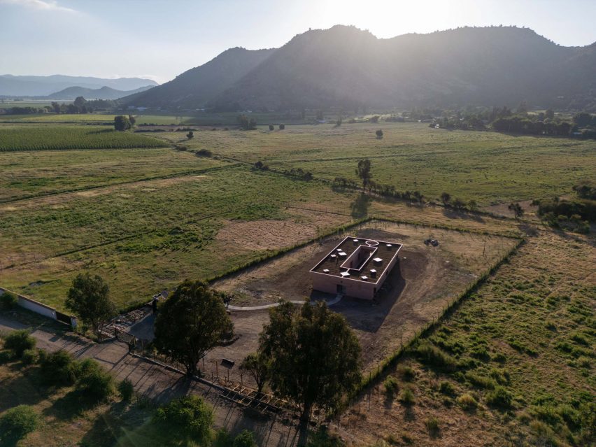 Aerial view of Lima House by Pezo von Ellrichshausen