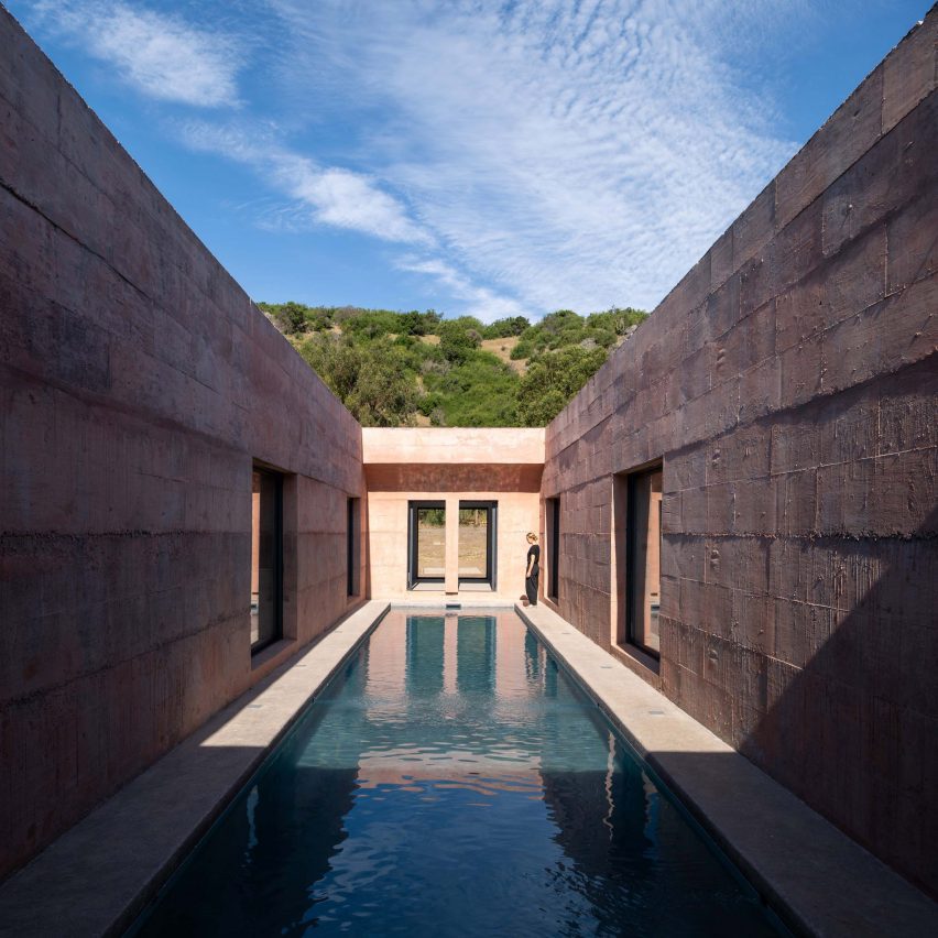 Courtyard swimming pool in Lima House by Pezo von Ellrichshausen