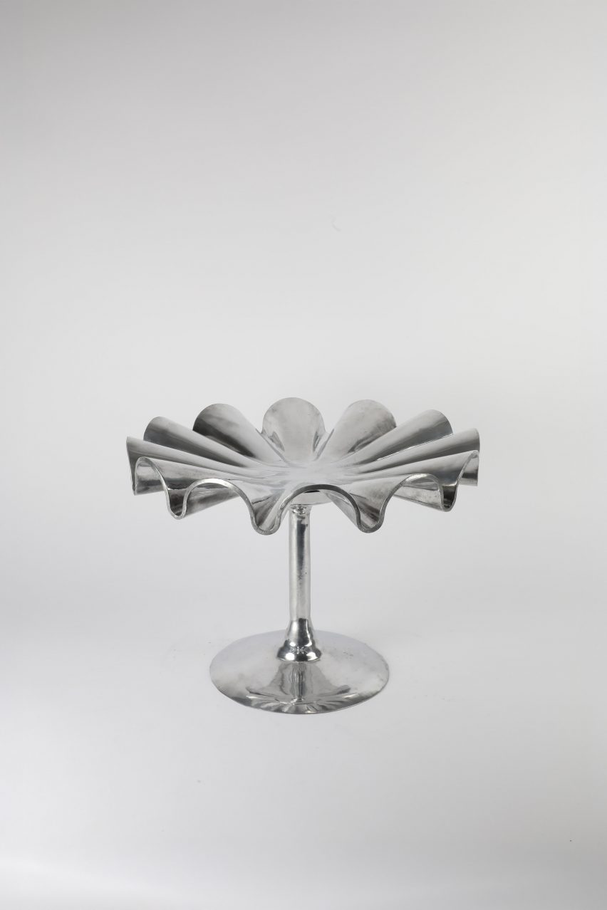 a silver stool