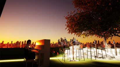 a visualisation of a restaurant design