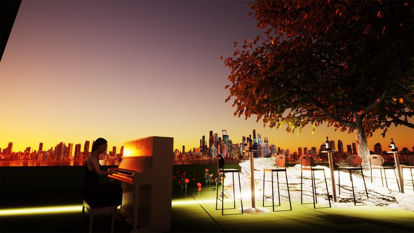 a visualisation of a restaurant design