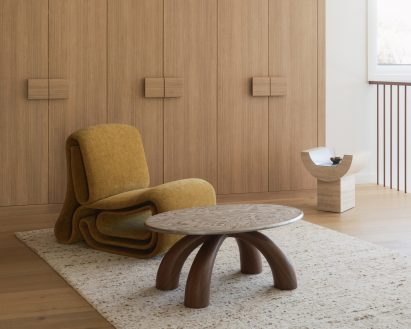 Oval coffee table by Tom Black