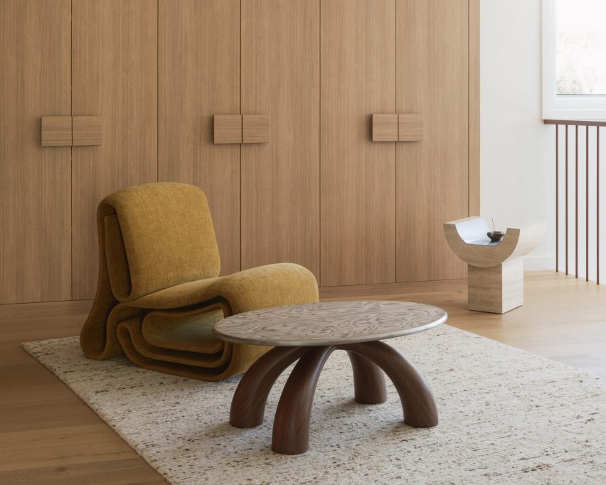 Oval coffee table by Tom Black