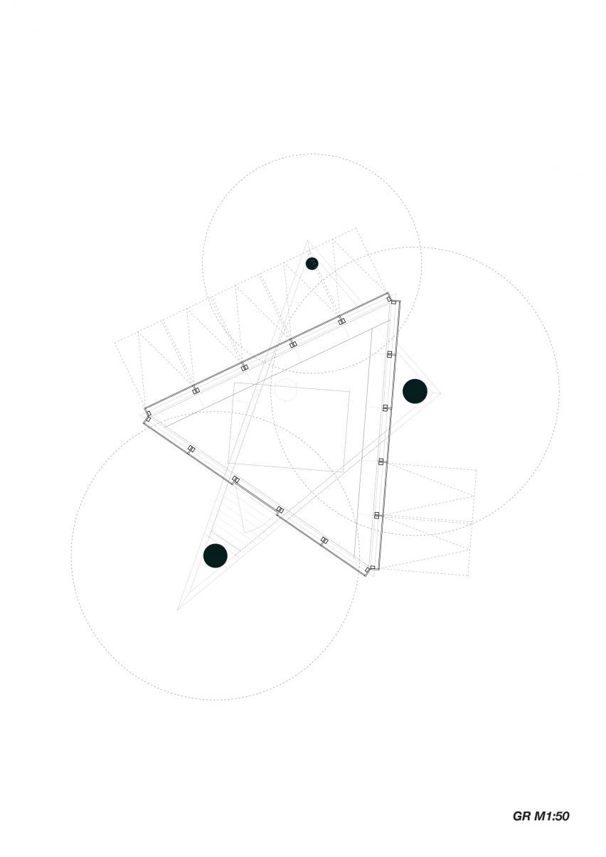 Floor plan of the Casetta Tessino treehouse by Olin Petzold