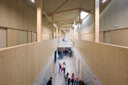 Central atrium in schoool building