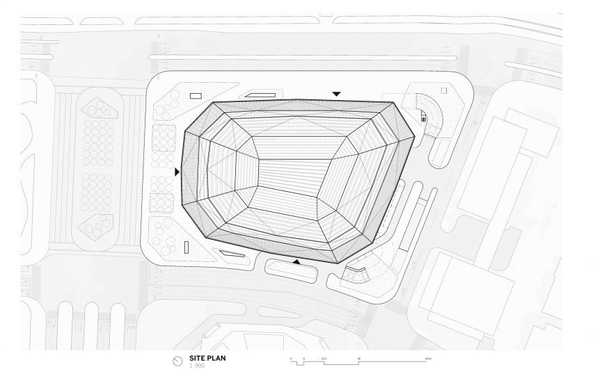 Plan of West Bund Convention Centre by SOM
