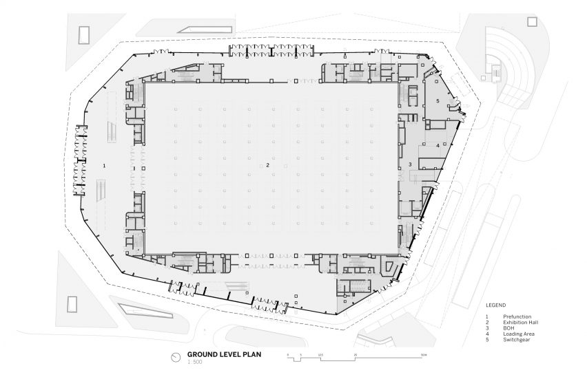 Plan of West Bund Convention Centre by SOM