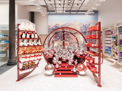 A Gifting Gondola display filled with Target-branded products