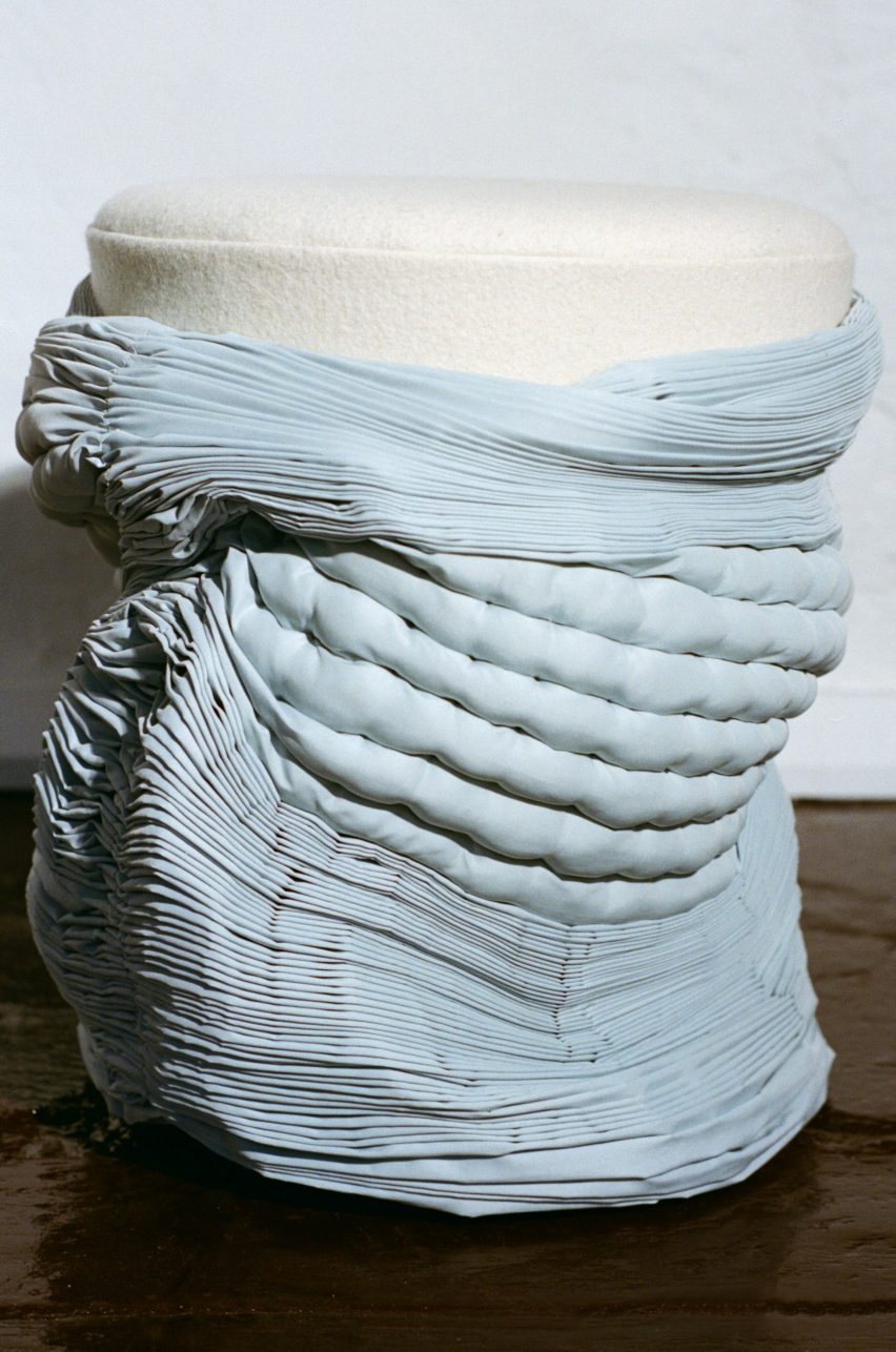 Smock stool by Tessa Silva in blue