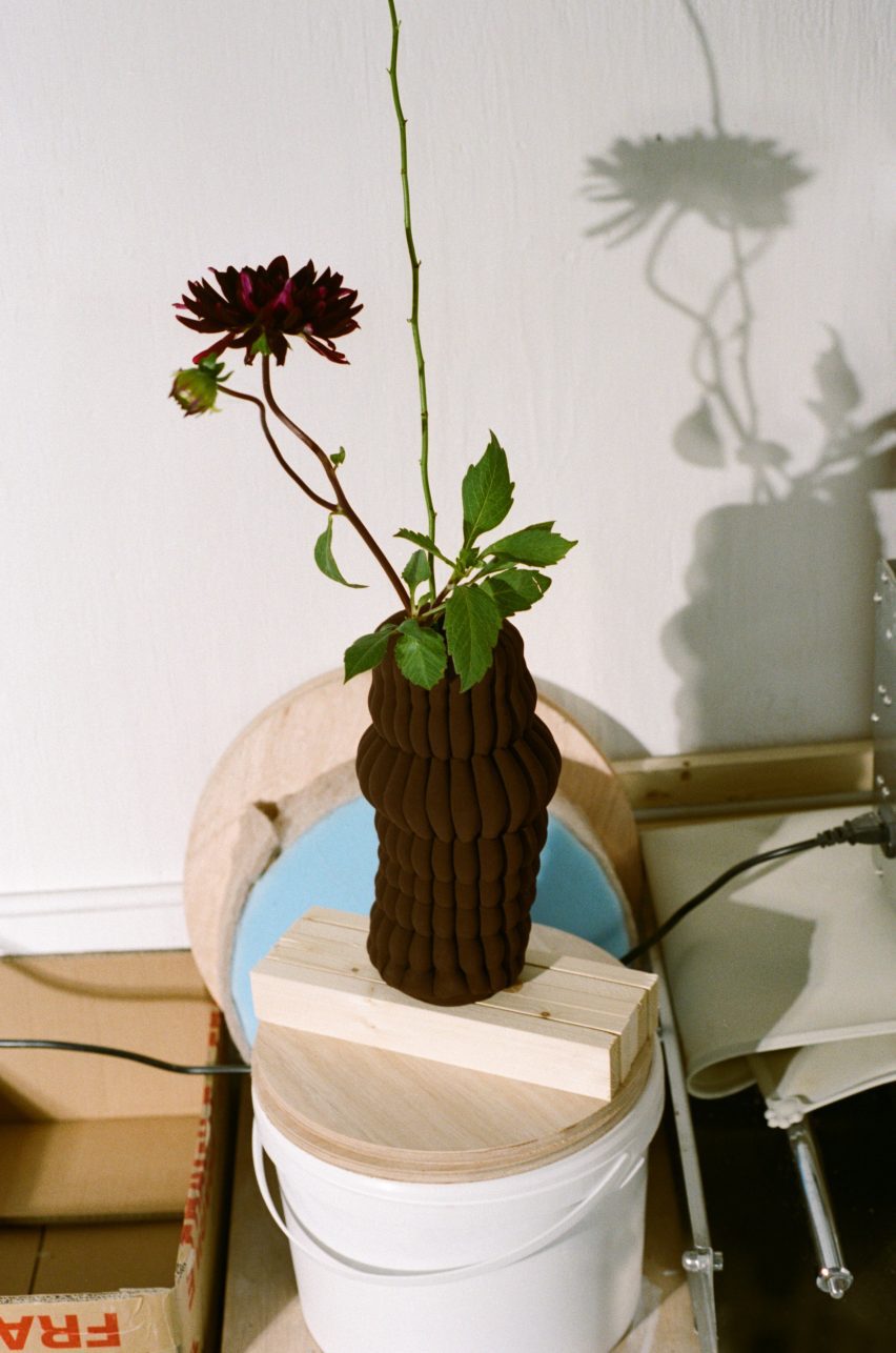 Smock vase by Tessa Silva in brown