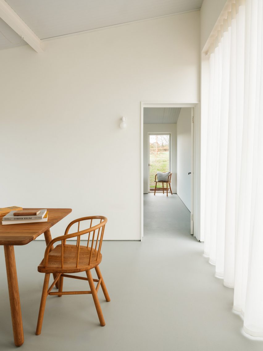 Light-filled dining space and hallway