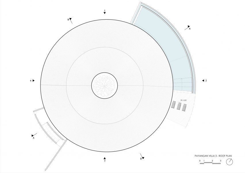Roof plan of Villa Omah Prana by Alexis Dornier