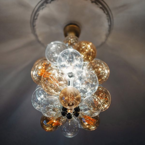 Photo of chandelier made from light bulbs
