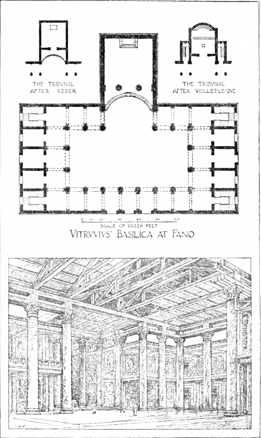 Plan of basilica by Vitruvius