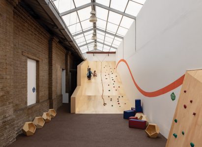 Wooden slide in Quito museum