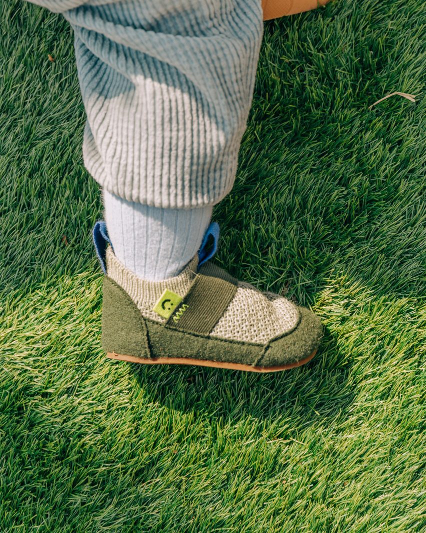 Child wearing Brightland Rise shoes