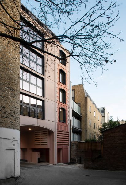 Rear facade of updated residential block by Bureau de Change