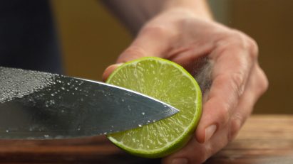 Blade of C-200 chef's knife by Seattle Ultrasonics
