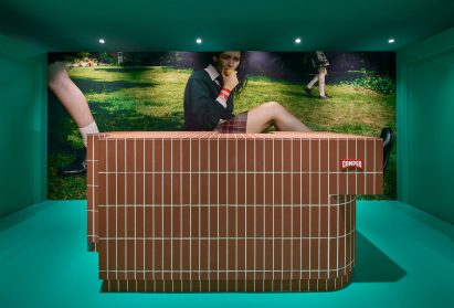Cash desk in Camper Shin Maru interior by Jorge Penadés
