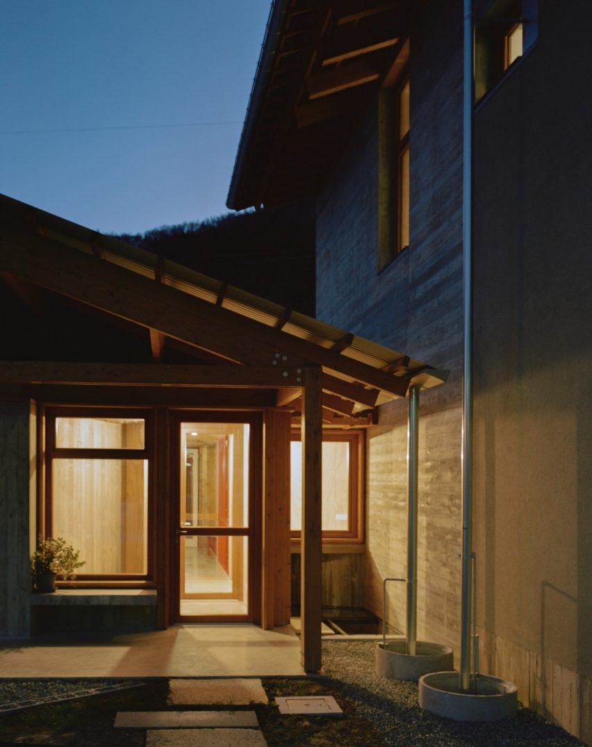 Night view of Casa BM by Errant Architetture