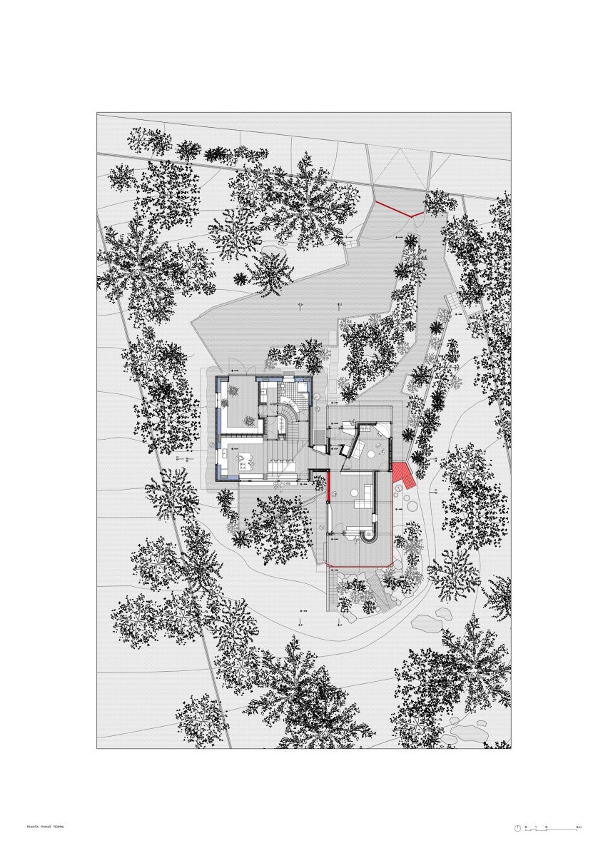 Ground floor plan of Casa BM by Errant Architetture