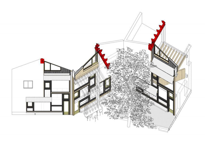 Axonometric facade diagram