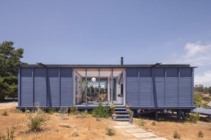 Blue wood Chilean house