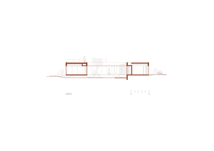 Section of Casa Tupin by Bloco Arquitetos