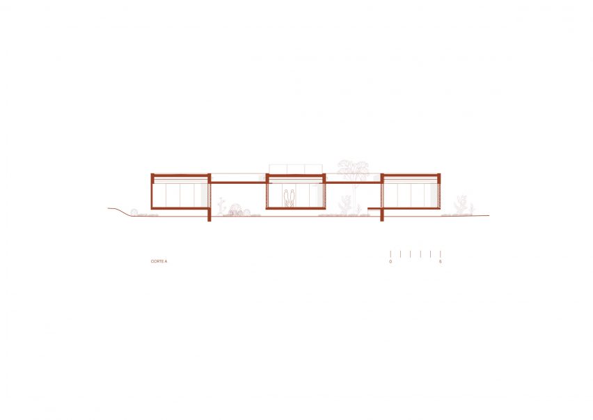 Section of Casa Tupin by Bloco Arquitetos