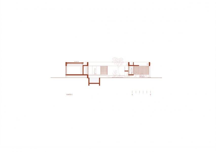 Section of Casa Tupin by Bloco Arquitetos