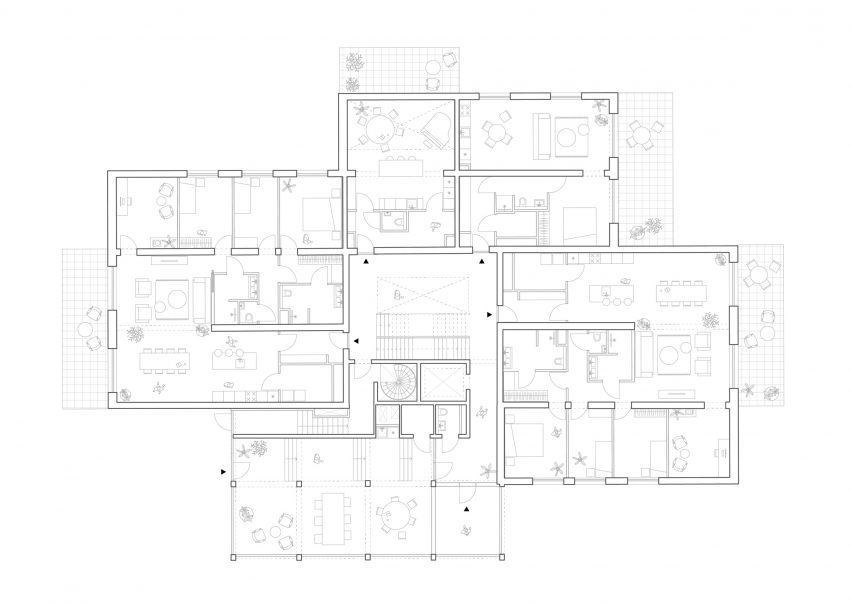 Apartments plan from Common Woods by Space&Matter