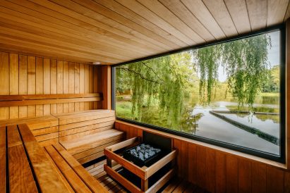Sauna of Crafted at Powdermills hotel
