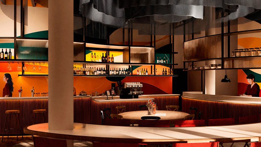 a visualisation of the interior of a restaurant