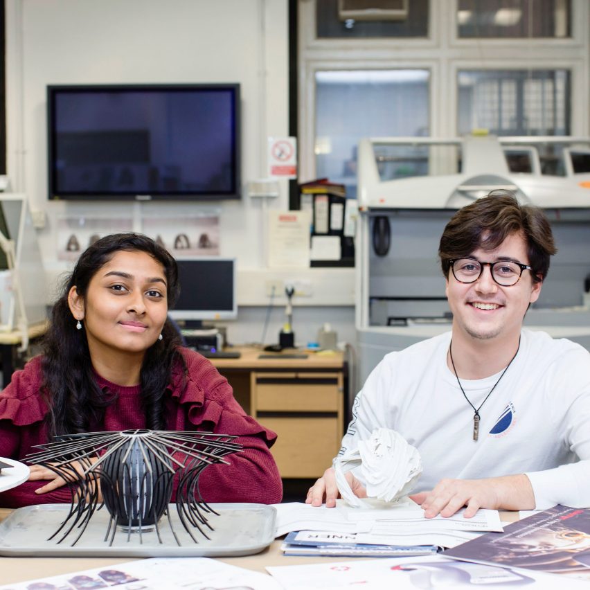 a photograph of two students
