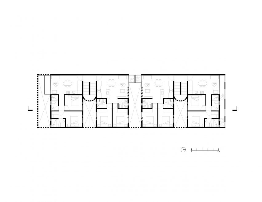 First floor plan of Mariano Azuela 194 by Bloqe Architectura