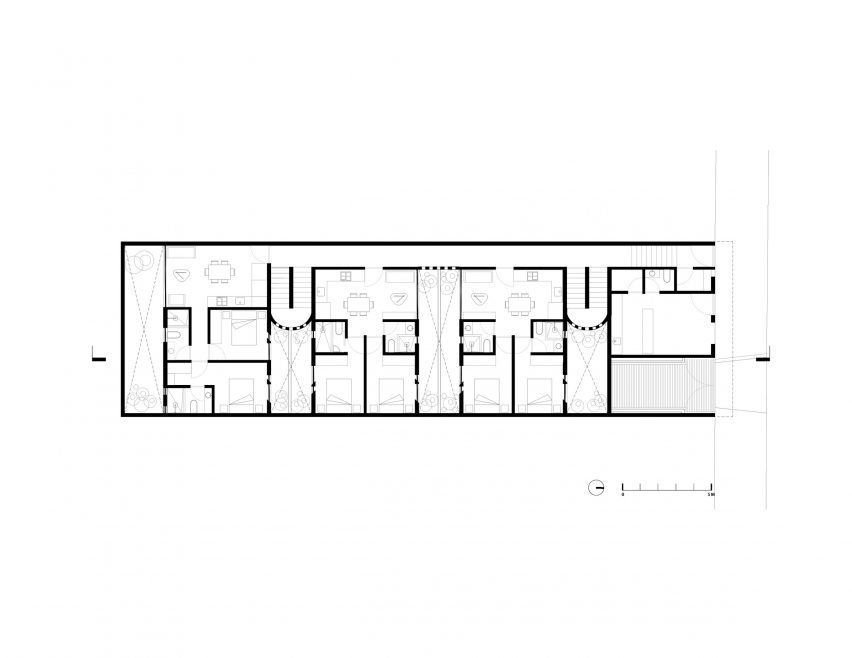 Ground floor plan of Mariano Azuela 194 by Bloqe Architectura