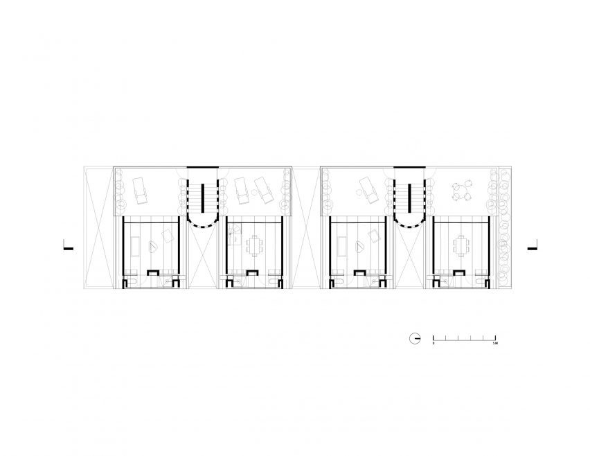 Third floor plan of Mariano Azuela 194 by Bloqe Architectura