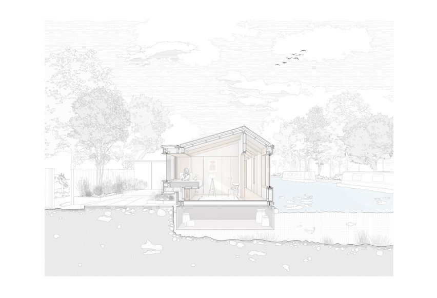 Perspective section of Float House by TiggColl
