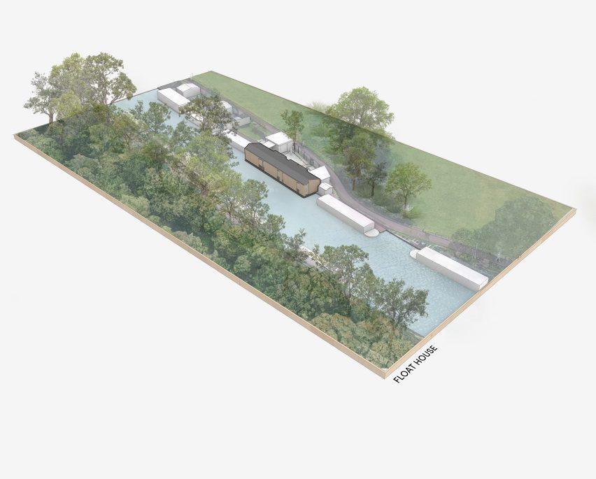 Perspective aerial diagram of Float House by TiggColl