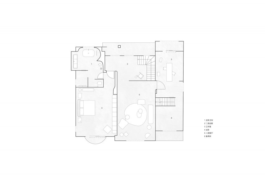 Shanghai Xijiao Residence 2F plan by FOG Architecture