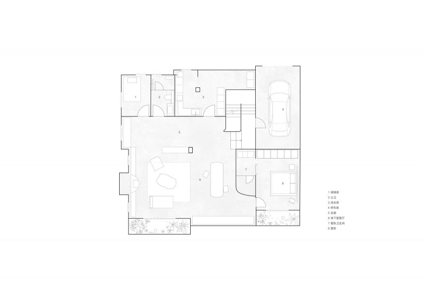 Shanghai Xijiao Residence B1 plan by FOG Architecture