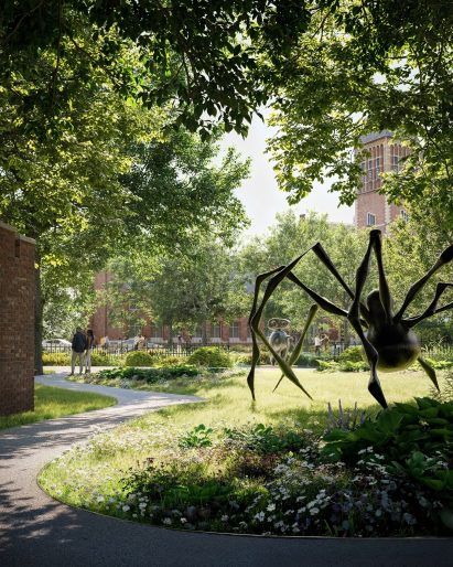 Render of sculpture garden beside the Rijksmuseum