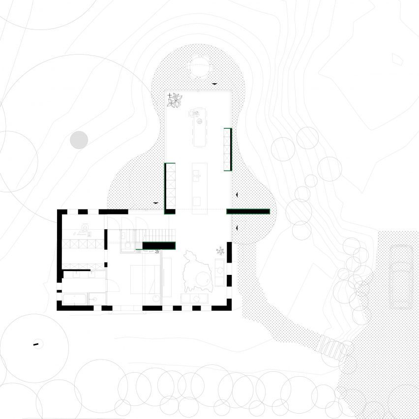 The Garden Pavilion by Studio Okami Architecten ground floor plan