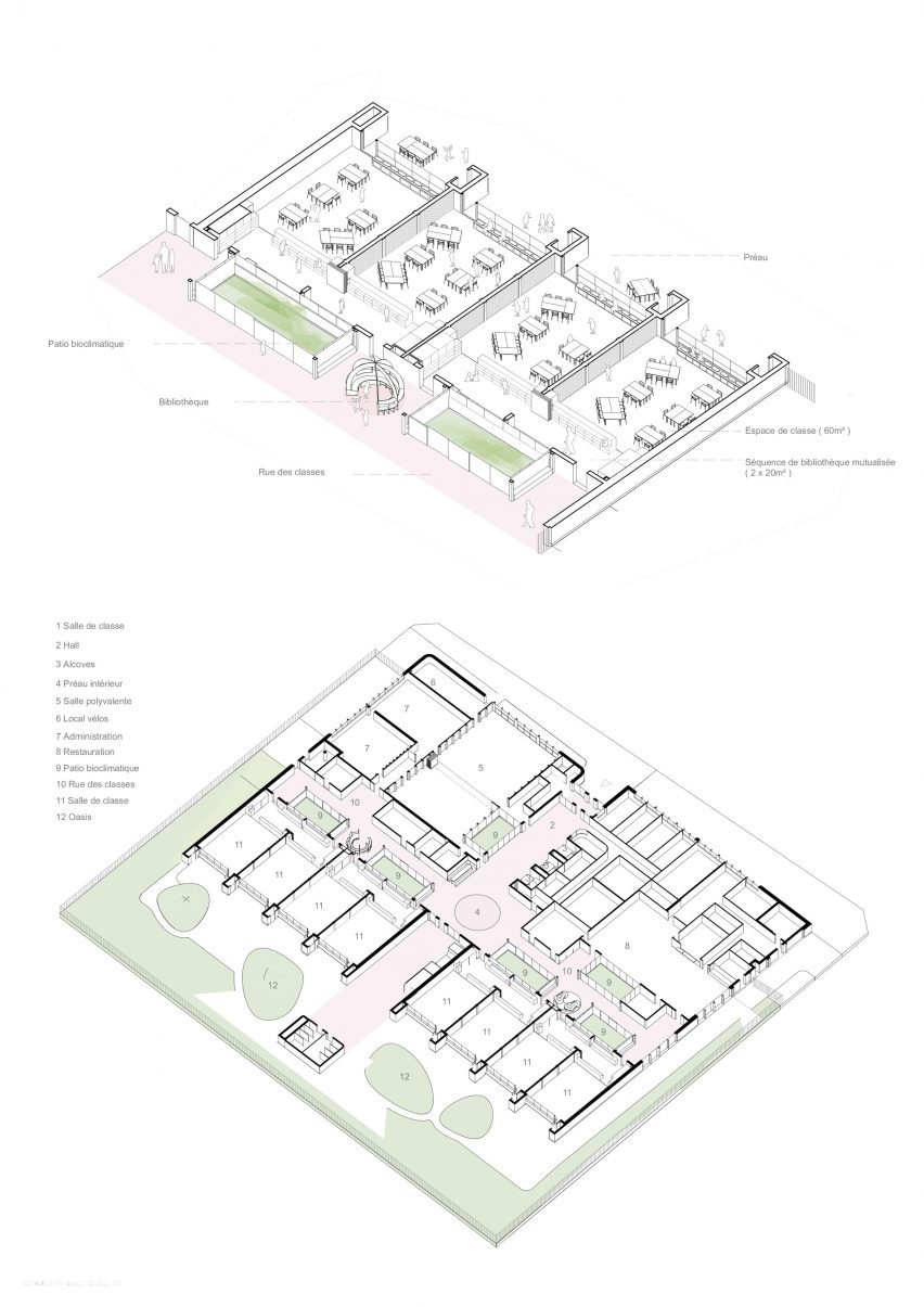Illustration of Groupe Scolaire Simone Veil by Le Penhuel & Associés