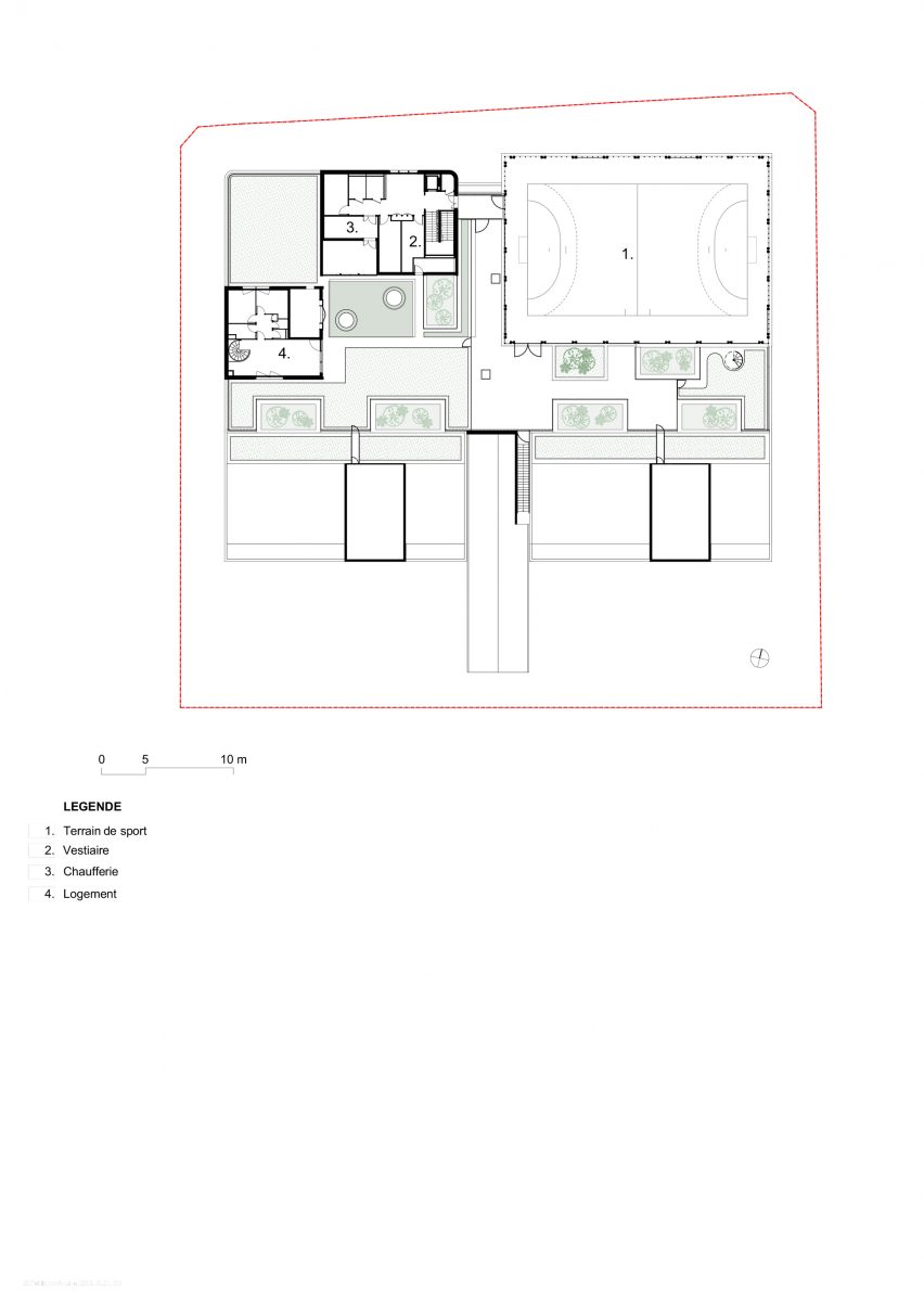 Plan of Groupe Scolaire Simone Veil by Le Penhuel & Associés