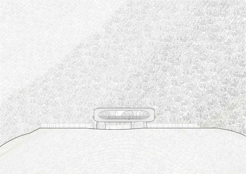Resting Loop with Views pavilion elevation by HCCH Studio