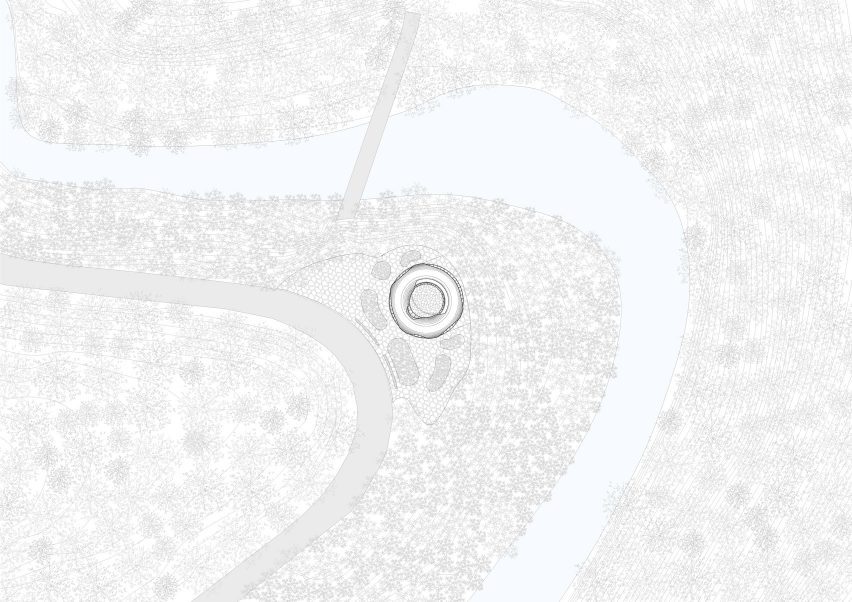 Resting Loop with Views pavilion site plan by HCCH Studio