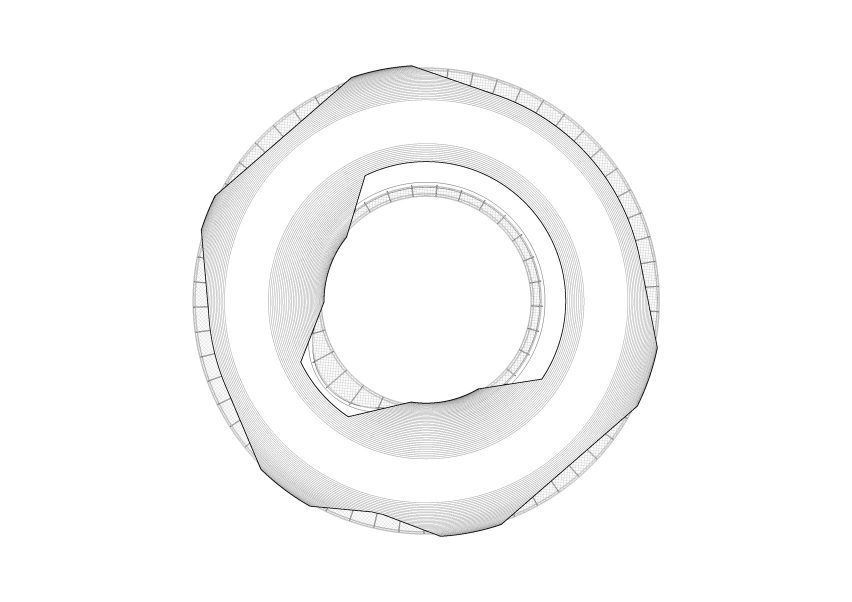 Resting Loop with Views pavilion roof plan by HCCH Studio