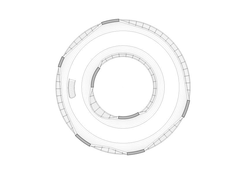 Resting Loop with Views pavilion upper level plan by HCCH Studio
