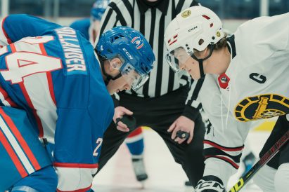 Shane and Ilya from Heated Rivalry on the ice